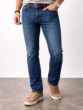 Etiqueta Negra Angosto #7 Dark Wash Denim Slim Fit Jeans Blue Size 38